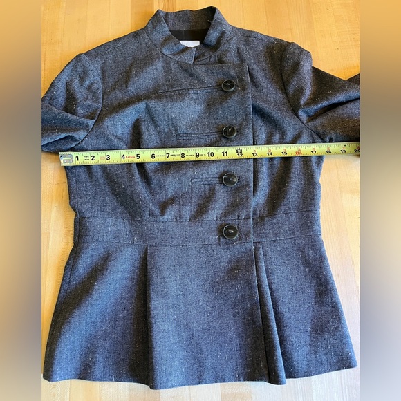 Badgley Mischka Military Style Fitted Blazer Wool & Silk Blend - Picture 12 of 16